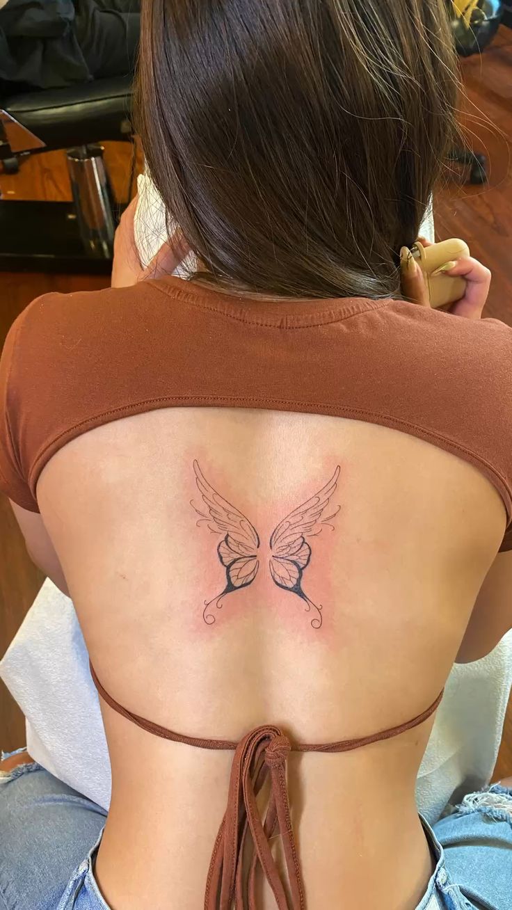 cathy zhu add butterfly wings back tattoo photo