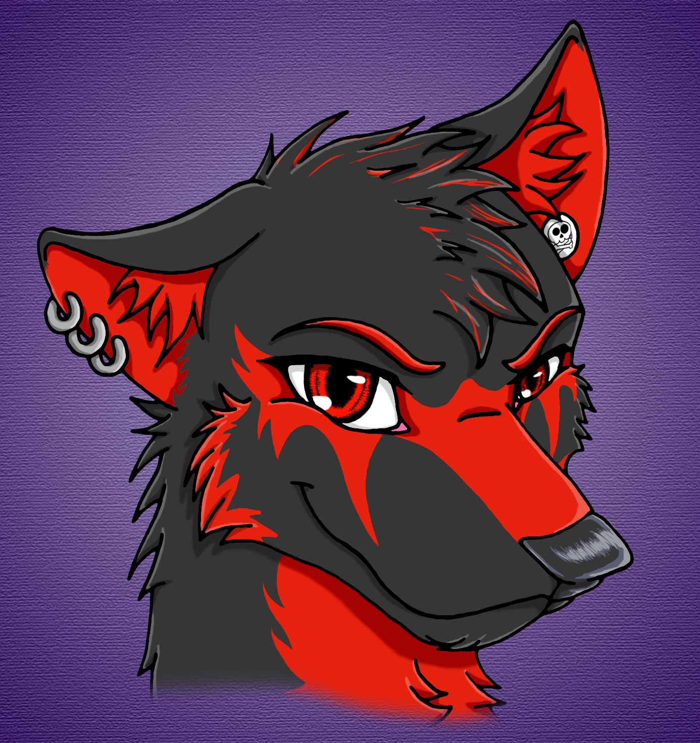 Best of Red and black furry wolf