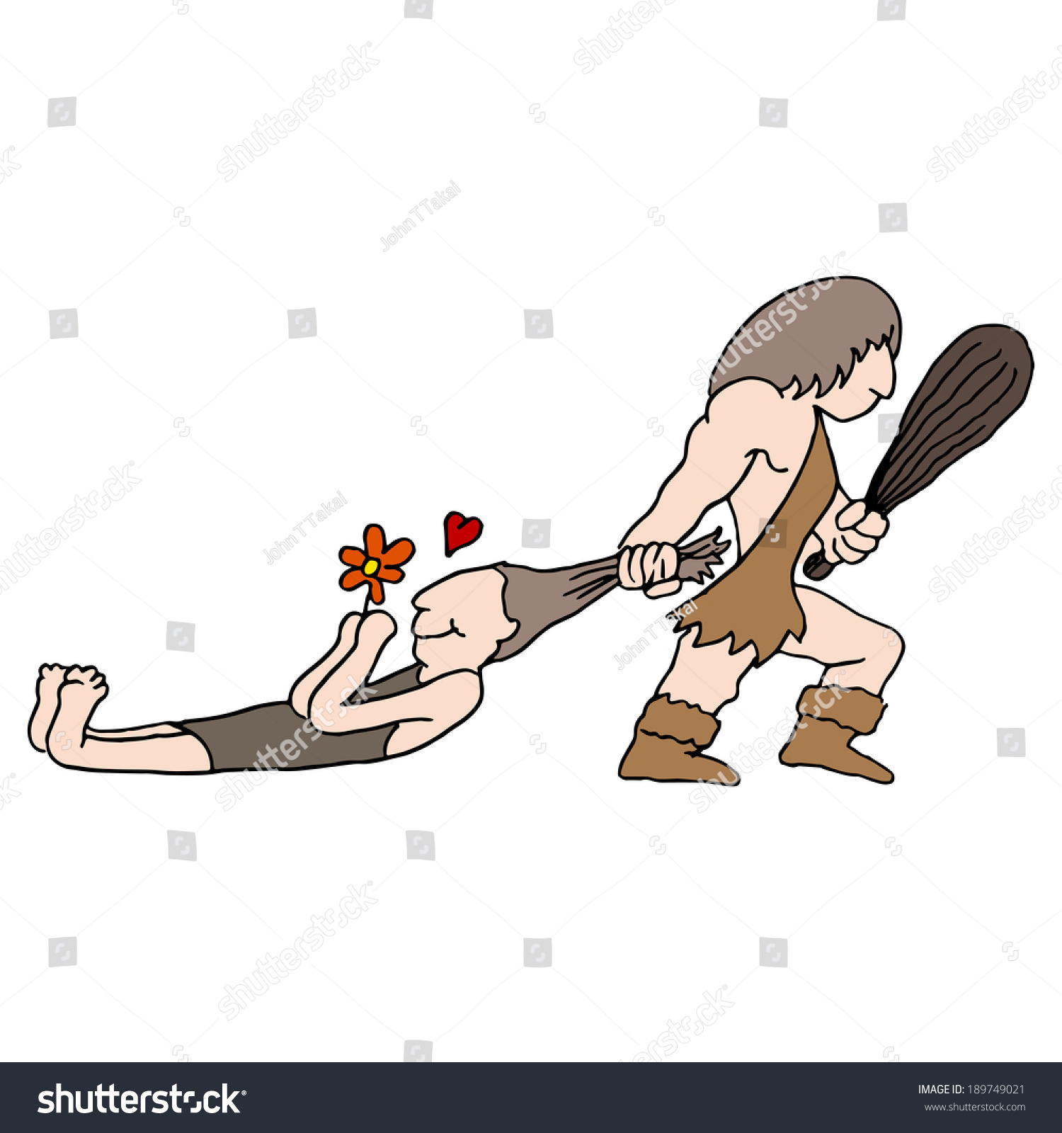 caveman dragging woman