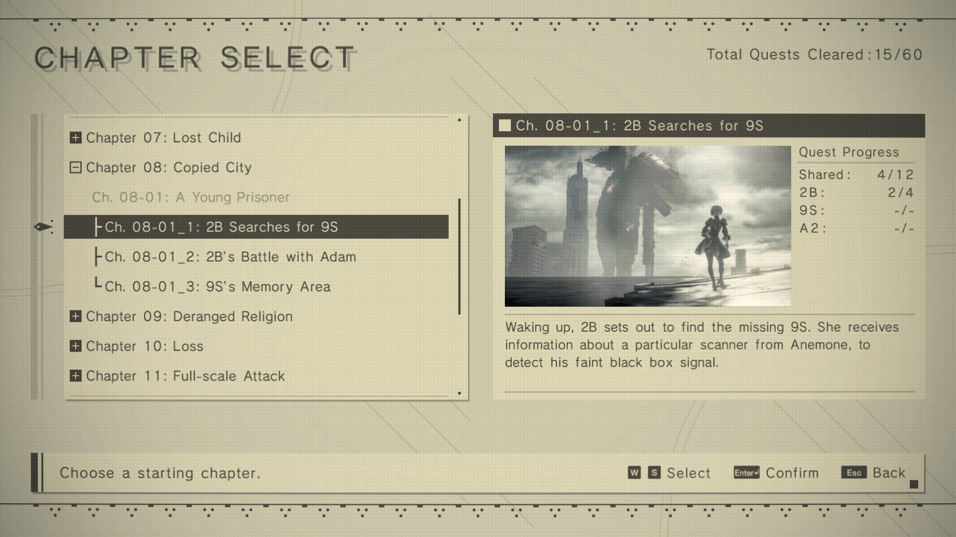 chrissy pinder recommends Chapter Select Nier Automata
