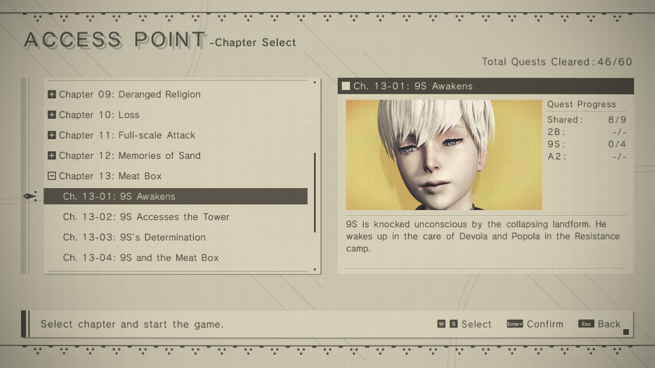 brandon occhipinti recommends Chapter Select Nier Automata