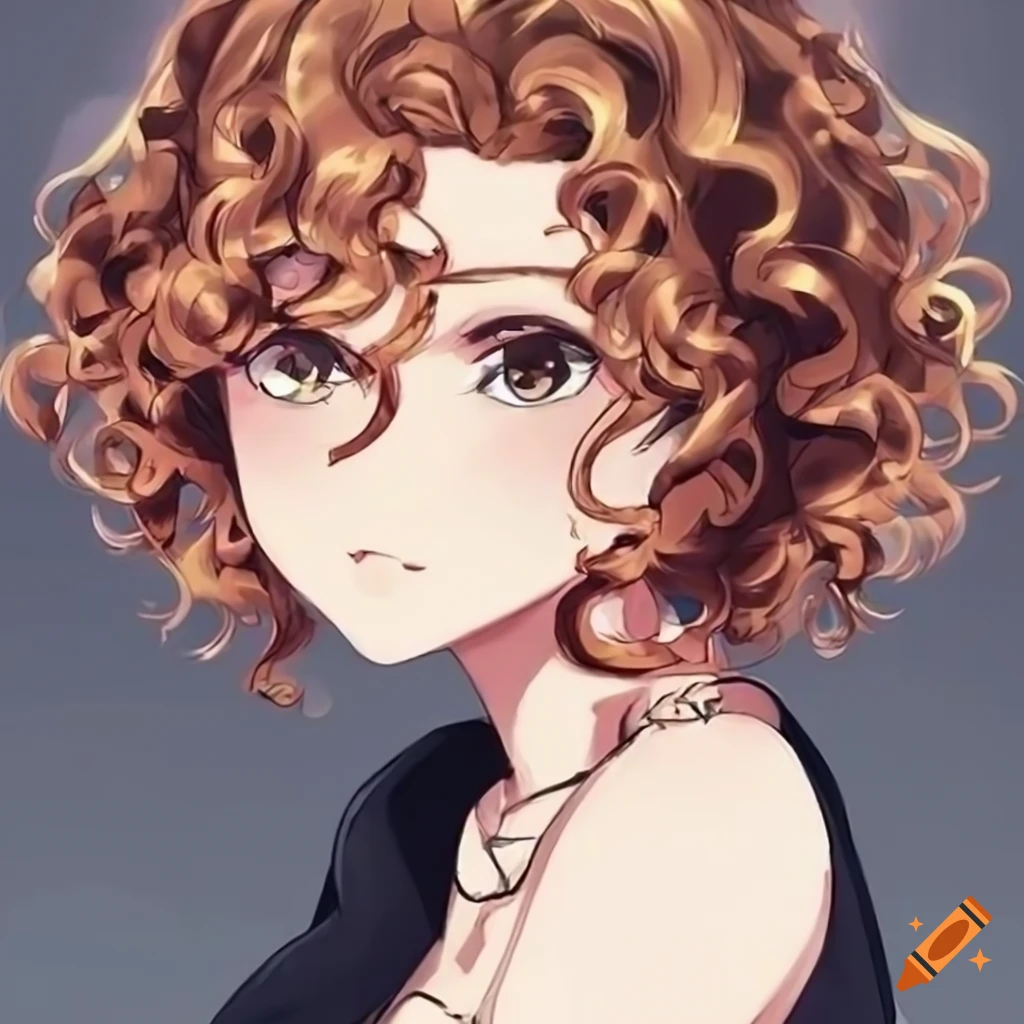 christina sandy add curly hair in anime photo