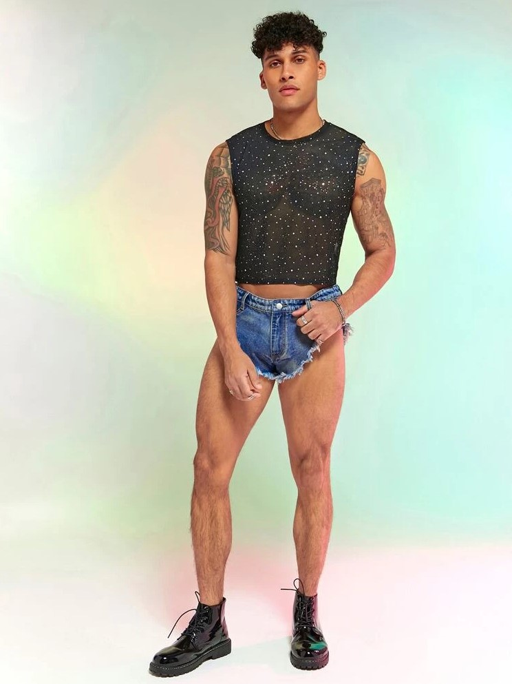 charles j malone add man wearing daisy dukes photo