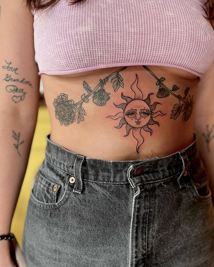 carlis jackson recommends Womens Stomach Tattoos