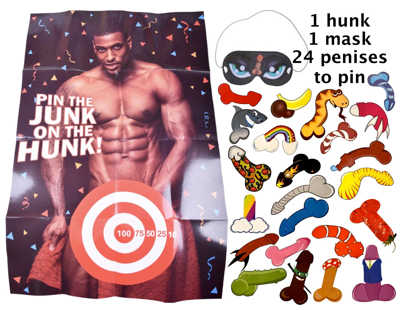 april stapleton add pin the junk on the hunk poster photo