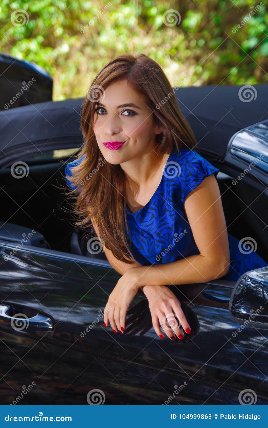 Girl In Blue Dress In Car alaina kristar