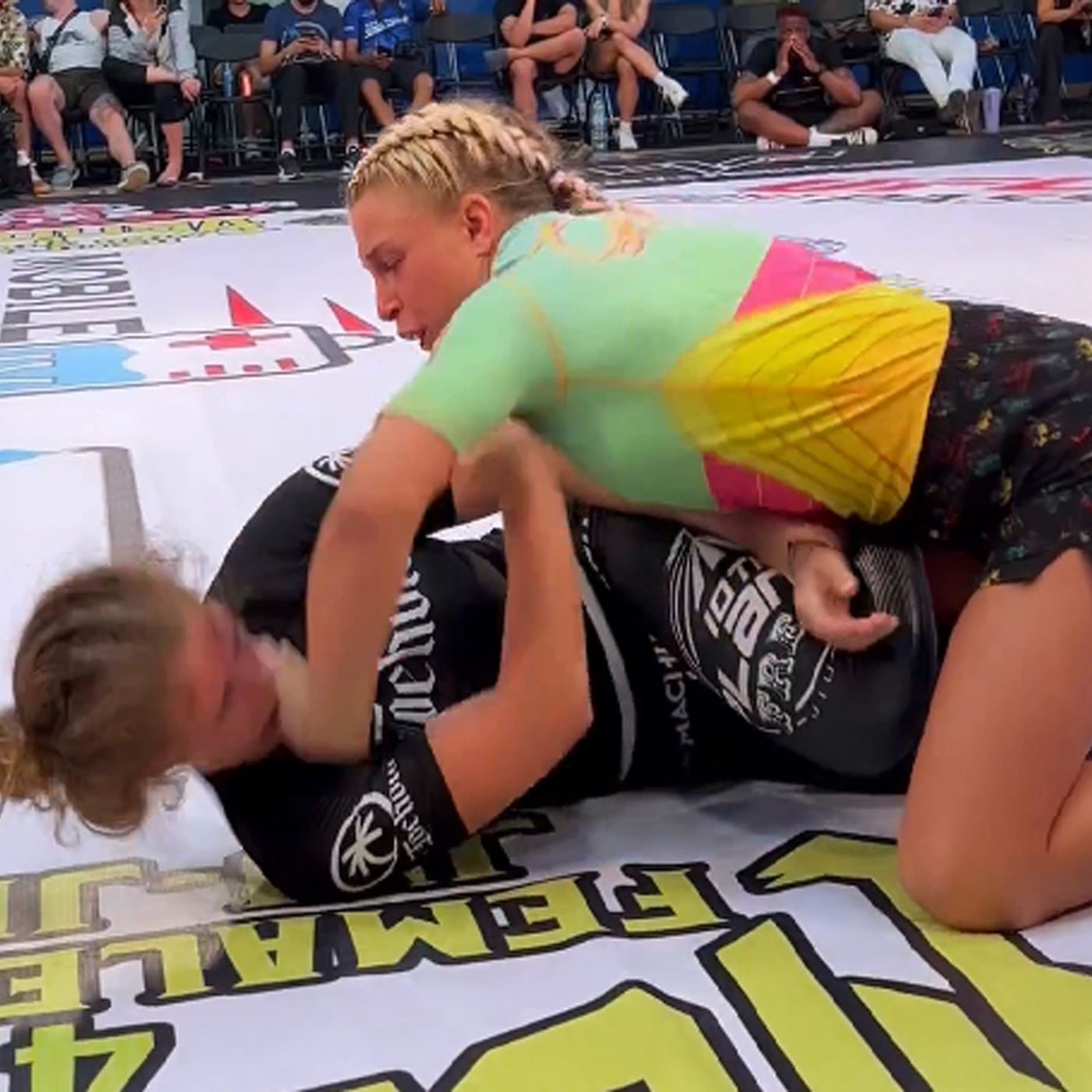 grappling girls in action