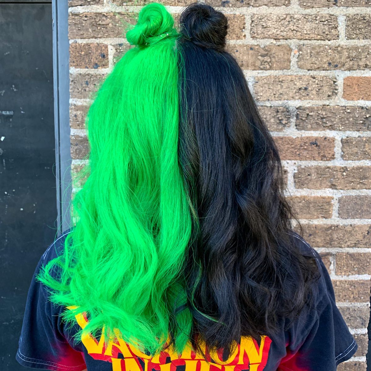 david sheahan recommends Half Black Half Neon Green Hair