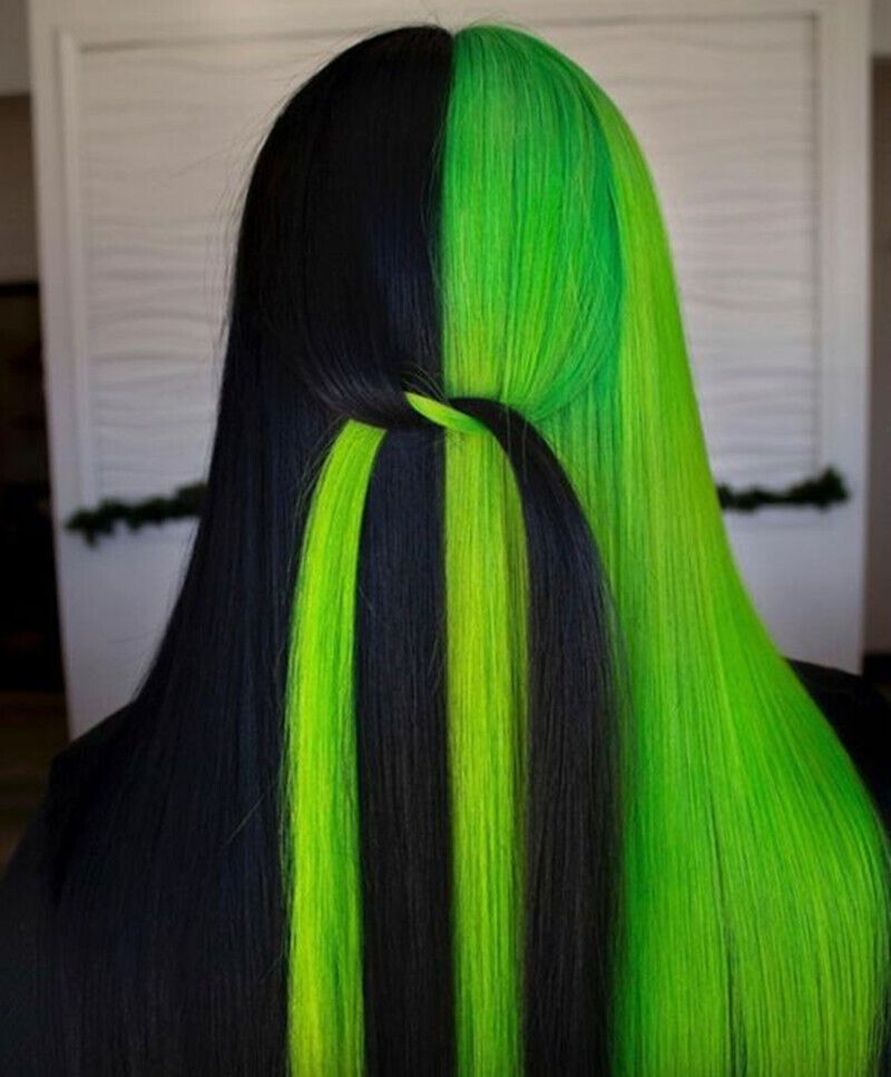 cassandra billups recommends Half Black Half Neon Green Hair