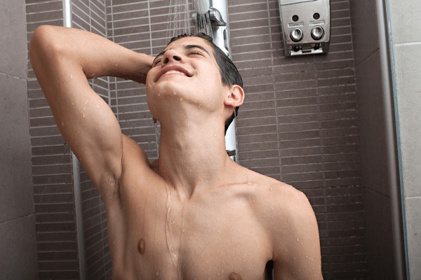 hot teen taking a shower