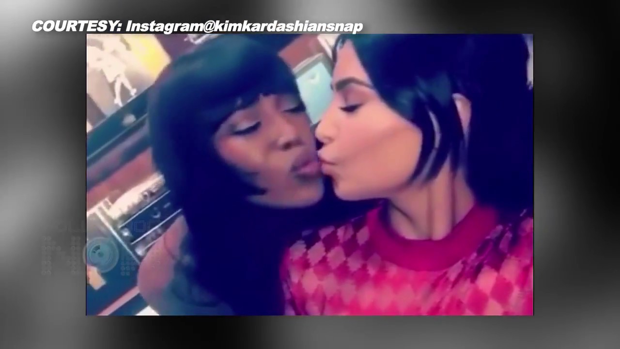 carl futrell recommends kim kardashian lesbian kiss pic