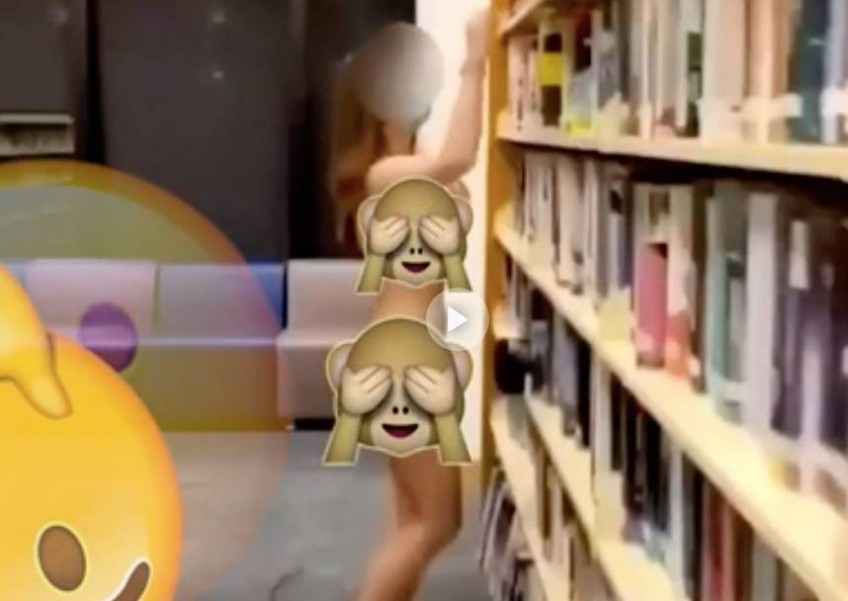 cathy calaway recommends nude in library video pic