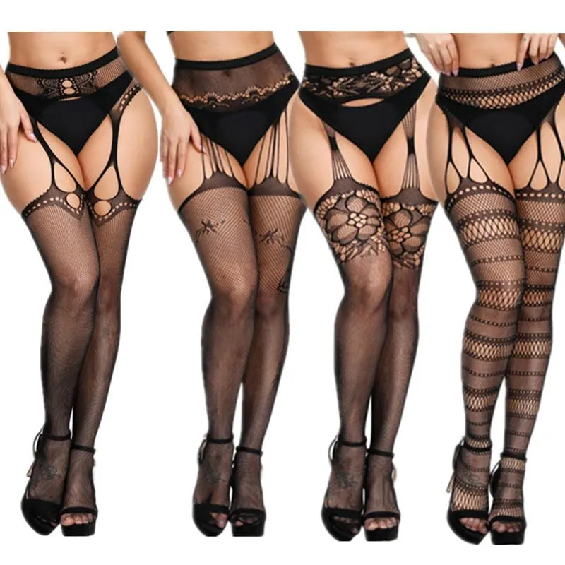 Plus Size Crotchless Stockings in ecstasy