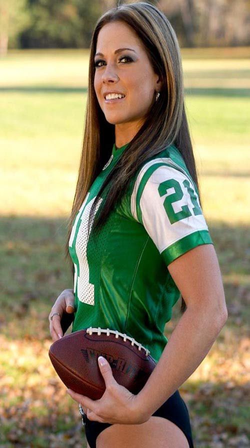 sexy women in football jersey