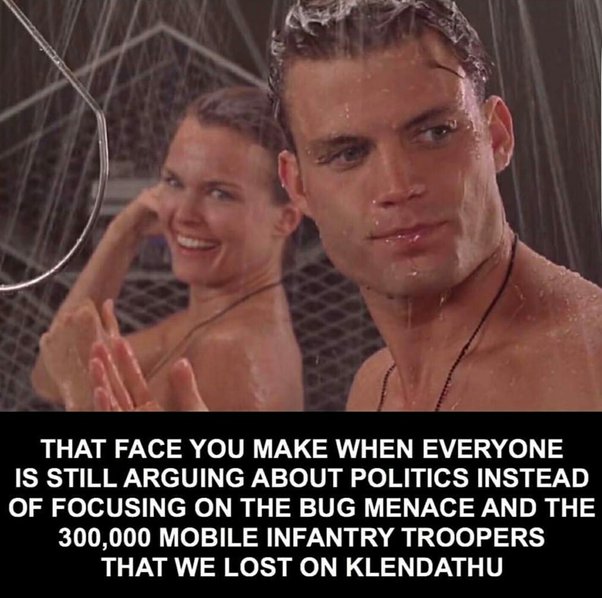 anand mohanty share shower scene starship troopers photos