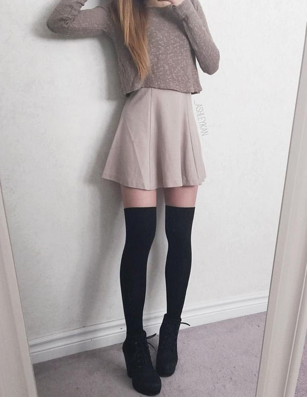 angel agravante recommends Skirt With Thigh Highs