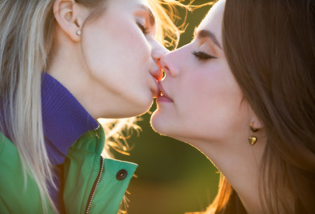 teen lesbians tongue kissing