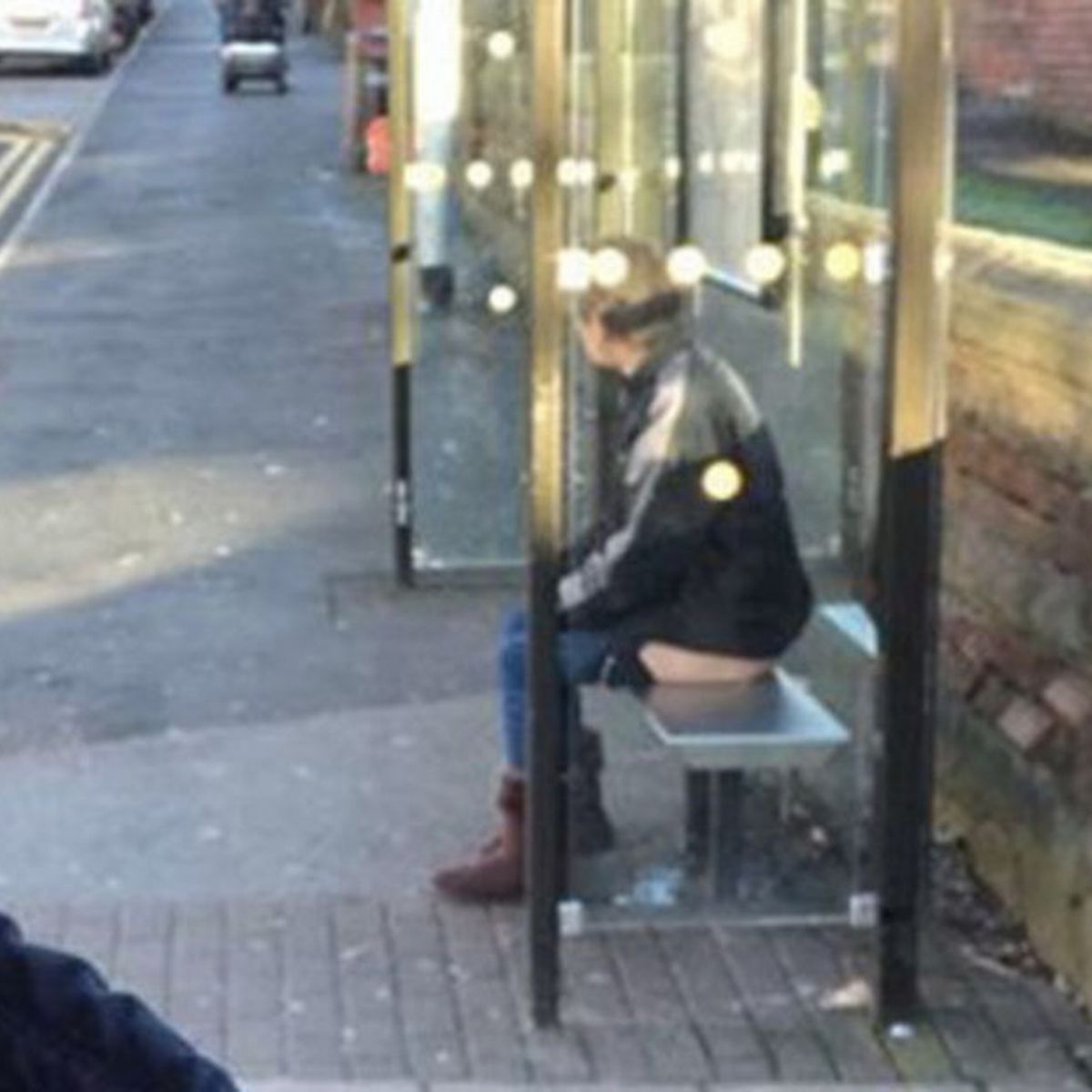 damian garvey add woman urinating in public photo