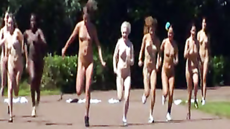 women running naked
