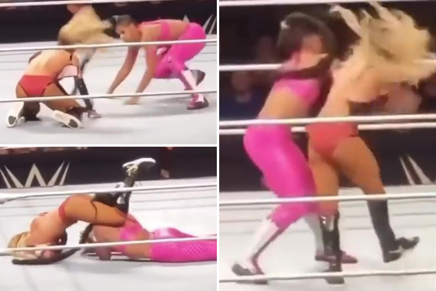 casandra tjon sien pien add women wrestlers wardrobe malfunctions photo